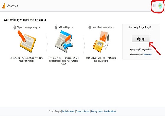 Google Anayltics Step 1